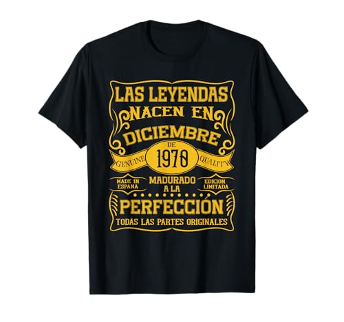 55 años Cumpleaños Las Leyendas Nacen en Diciembre de 1970 Camiseta