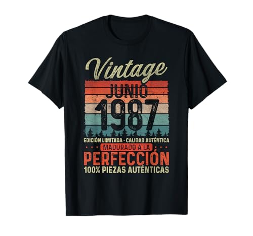 Junio 1987 Vintage Regalo 39 Años Cumpleaños Hombre Camiseta