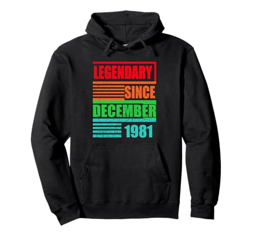 45 cumpleaños Legendario Desde diciembre de 1981 cumpleaños Sudadera con Capucha