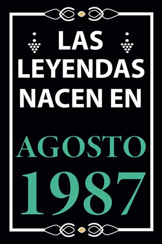 Las leyendas nacen en Agosto 1987: Regalo de cumpleaños perfecto para hombre y mujer de 34 años I...