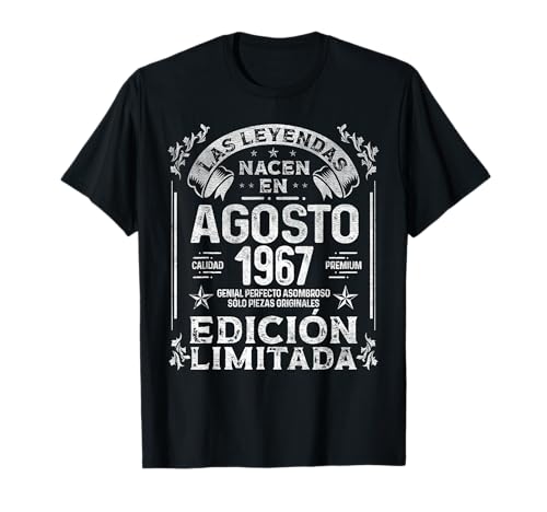 Las Leyendas nacen en Agosto de 1967 - 59 Años Cumpleaños Camiseta