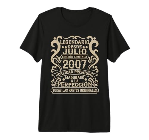 Legendario Desde Julio 2007 - Cumpleaños 18 Años Camiseta Premium