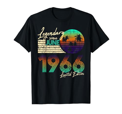 Cumpleaños Legendario Desde Junio de 1966. Camiseta, Hombre, Negro, L