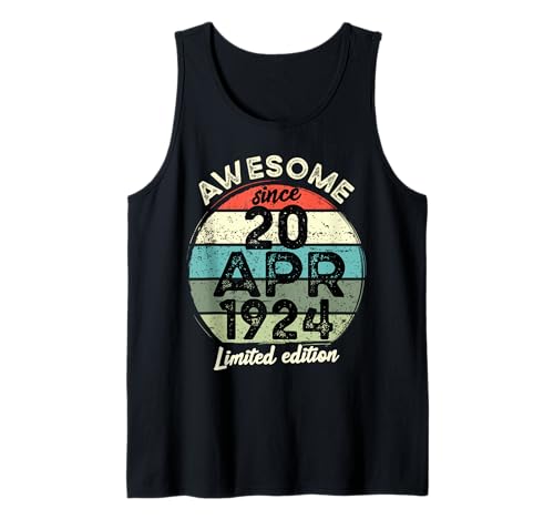 20 abril 1924 100 cumpleaños 100 años 2024 Cumpleaños Camiseta sin Mangas