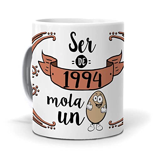 Taza Original para Desayuno | Ser de 1994 Mola Un Huevo | Regalo Feliz Cumpleaños | Tazas para...