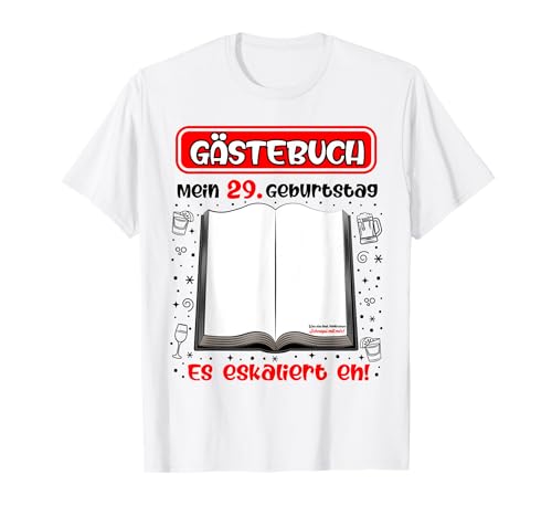 Mi 29 cumpleaños libro de visitas para firmar 29 años Camiseta