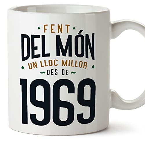 MUGFFINS Tazas 1969 Cumpleaños - En Catalán - Fent del Món un Lloc Millor - 11 oz / 330 ml -...