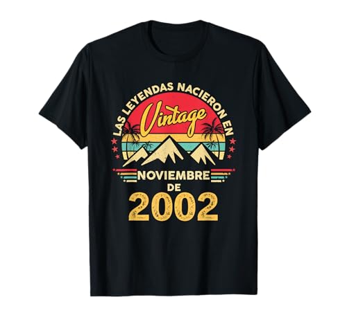 23 Años Cumpleaños Vintage Nacido En Noviembre 2002 Camiseta