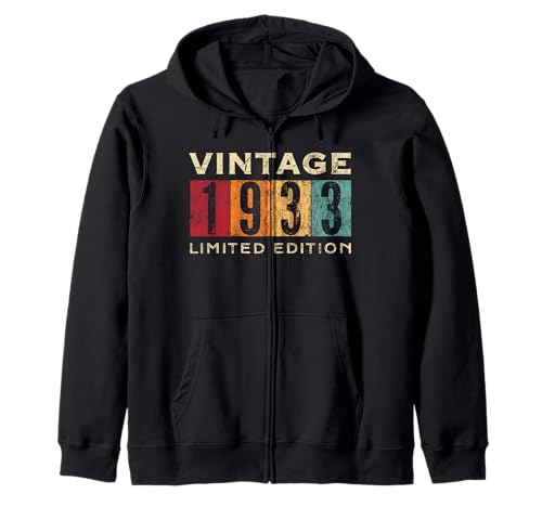 Retro 93 años Vintage 1933 Edición Limitada Cumpleaños Sudadera con Capucha