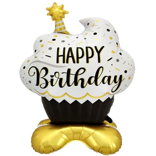 Globo de Papel de Aluminio Happy Birthday Tartas XXL, De Pie Feliz Cumpleaños Globos, Happy...