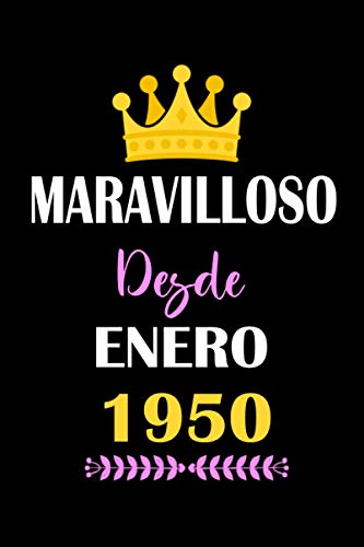 Maravilloso desde enero 1950: cuaderno de cumpleaños, regalos de cumpleaños para hombres, mujeres,...