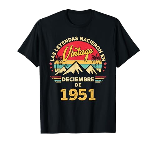 74 Años Cumpleaños Vintage Nacido En Diciembre 1951 Camiseta