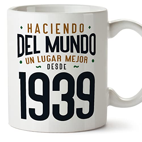 MUGFFINS Tazas 1939 Cumpleaños - En Español - Haciendo del Mundo un Lugar Mejor - 11 oz / 330 ml -...