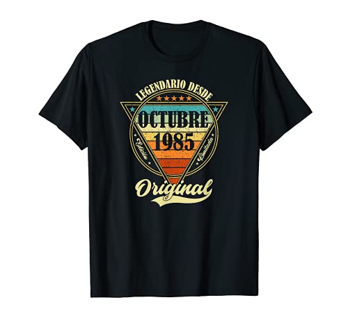 36 cumpleaños Nacido en Octubre de 1985 Vintage 36 años Camiseta