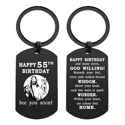 Tangvo Divertido llavero de 55 cumpleaños, regalos divertidos de 55 cumpleaños para mujeres,...