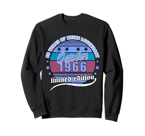 60 cumpleaños Octubre 1966 Vendimia 60 años Legendary Sudadera