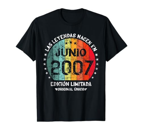 18 Años Cumpleaños Las Leyendas Nacen Junio 2007 Camiseta