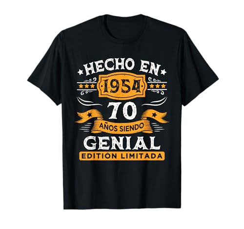 70 Cumpleaños 70 Años Hombre Hecho en 1954 Vintage Regalo Camiseta
