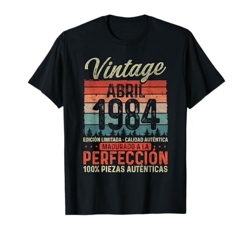 Abril 1984 Vintage Regalo 42 Años Cumpleaños Hombre Camiseta