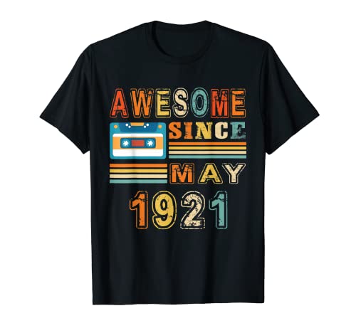 Mayo de 1921 99 años de edad 99 cumpleaños cinta de casete regalo Camiseta