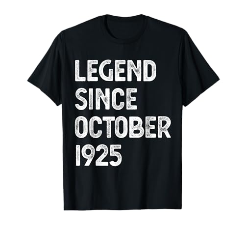 Leyenda de 99 cumpleaños para hombres y mujeres desde octubre de 1925 Camiseta