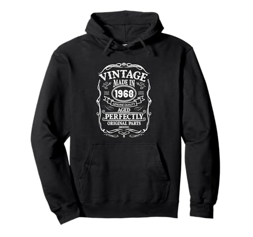 58 cumpleaños, diseño retro Vintage, hombre, mujer 1968 Sudadera con Capucha
