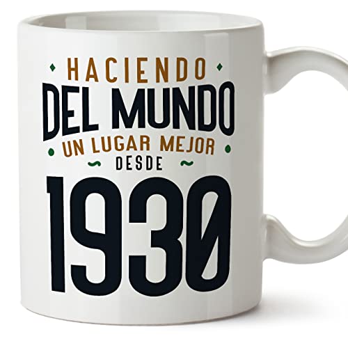 MUGFFINS Tazas 1930 Cumpleaños - En Español - Haciendo del Mundo un Lugar Mejor - 11 oz / 330 ml - Regalo original y divertido