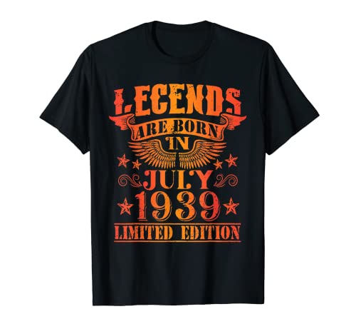Cumpleaños Julio 1939 Edición Limitada Regalo Legend July Camiseta