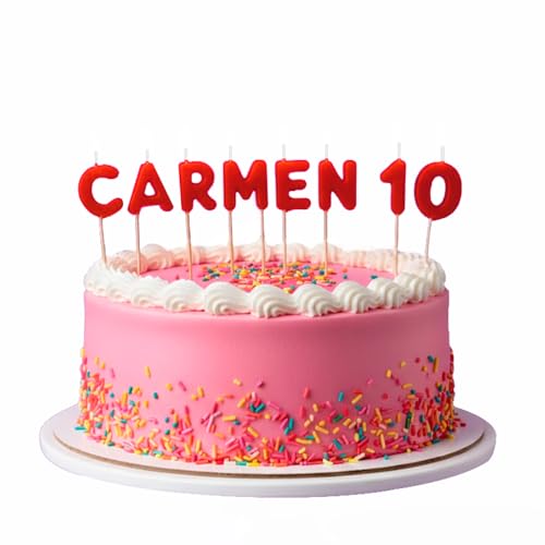 Velas de cumpleaños Personalizadas con Nombre, Edad y Color | Velas cumpleaños Originales para...