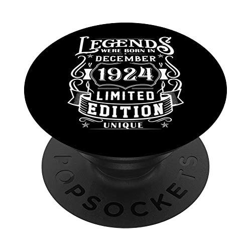 Cumpleaños Diciembre 1924 Edición Limitada Regalo Vintage PopSockets PopGrip Intercambiable