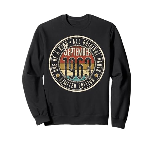 62 Cumpleaños Vintage Septiembre 1963 Retro Edición Limitada Sudadera