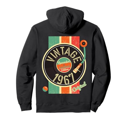 54 años cumpleaños hombre 1967 noviembre tocadiscos vinilo Sudadera con Capucha