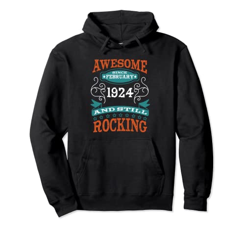 Impresionante desde febrero de 1924 Cumpleaños y aniversario Sudadera con Capucha