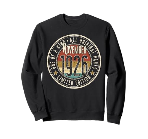 99 cumpleaños Vintage Noviembre 1926 Retro Edición Limitada Sudadera