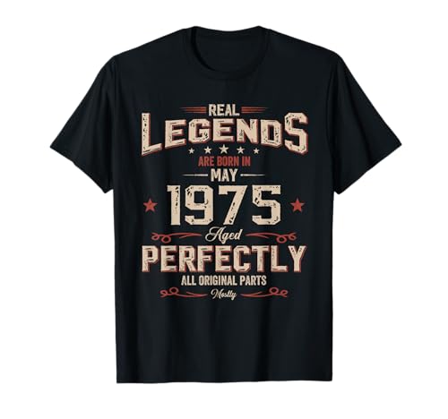 50.º cumpleaños Hombre Original Mayo de 1975 50 años Camiseta