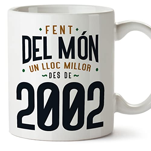 MUGFFINS Tazas 2002 Cumpleaños - En Catalán - Fent del Món un Lloc Millor - 11 oz / 330 ml -...
