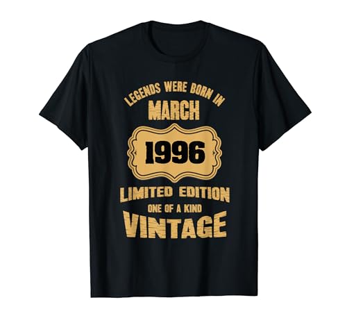 Leyendas nacieron marzo 1996 25 cumpleaños regalo Camiseta
