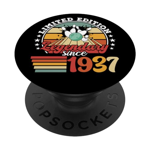 Cumpleaños de bolos de bolos 1937 Fiesta de cumpleaños de la PopSockets PopGrip Intercambiable
