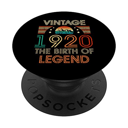Retro Vintage 1920 100 Regalos de cumpleaños 100 años de ant PopSockets Agarre y Soporte para...