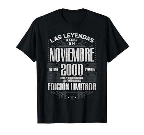Las Leyendas Nacen En Noviembre 2000 26 Años Cumpleaños Camiseta