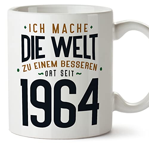 MUGFFINS Tazas 1964 Cumpleaños - En Alemán - Ich Mache Die Welt zu Einem Besseren - 11 oz / 330 ml...