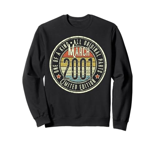 24 Cumpleaños Vintage Marzo 2001 Retro Edición Limitada Sudadera