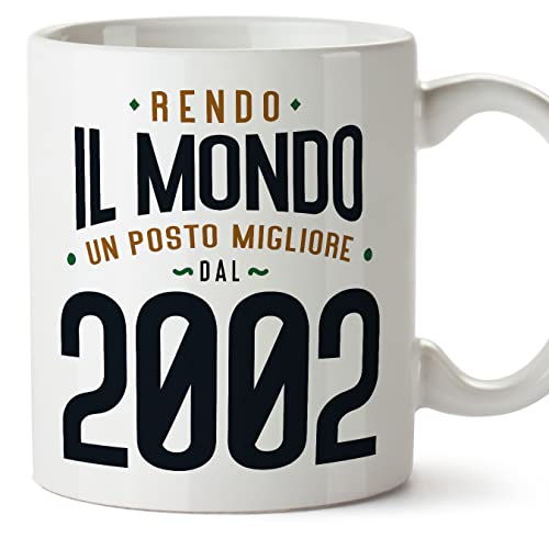 MUGFFINS Tazas 2002 Cumpleaños - En Italiano - Rendo il Mondo un Posto Migliore - 11 oz / 330 ml -...
