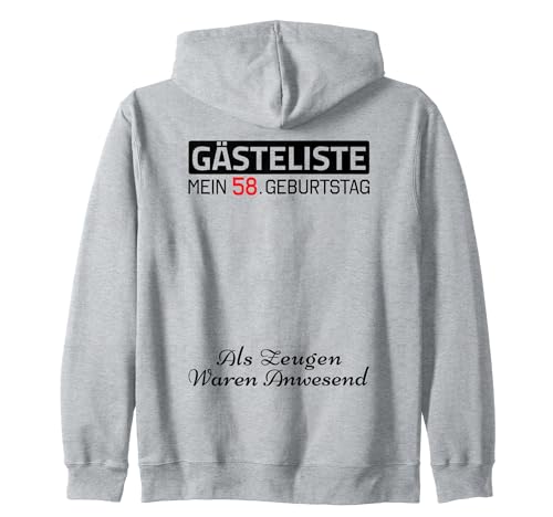 Gästeliste Mein 58. Geburtstag Libro de visitas Firma Sudadera con Capucha