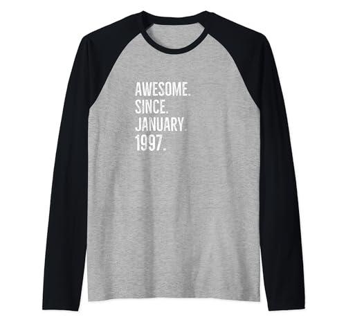 Impresionante desde enero de 1997 aniversario de fiesta de cumpleaños Camiseta Manga Raglan