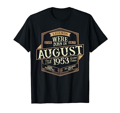 Agosto 1953 Cumpleaños Hombre Camiseta
