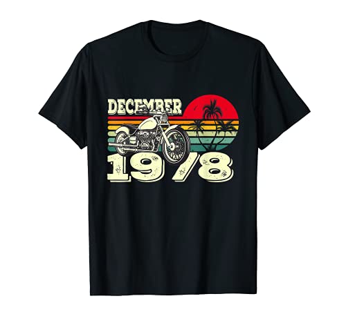 Vintage 78's Gift Motorcycle Sunset diciembre 1978 cumpleaños Camiseta