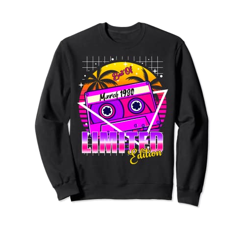 Vintage 1980 Cumpleaños Marzo 1980 Cumpleaños Lo mejor de Marzo 1980 Sudadera