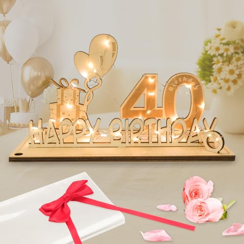 Regalos Originales de 40 Cumpleaños, Seutgjie Decoracion 40 Cumpleaños para Hombre Mujer con Tira...