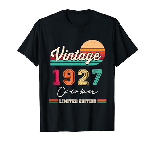 Nacido En Octubre 1927 Vintage Feliz Cumpleaños 97 Años Camiseta